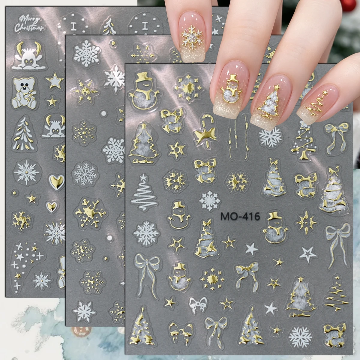 Nail Art Xmas Tree - 3 a 12 hojas de pegatinas