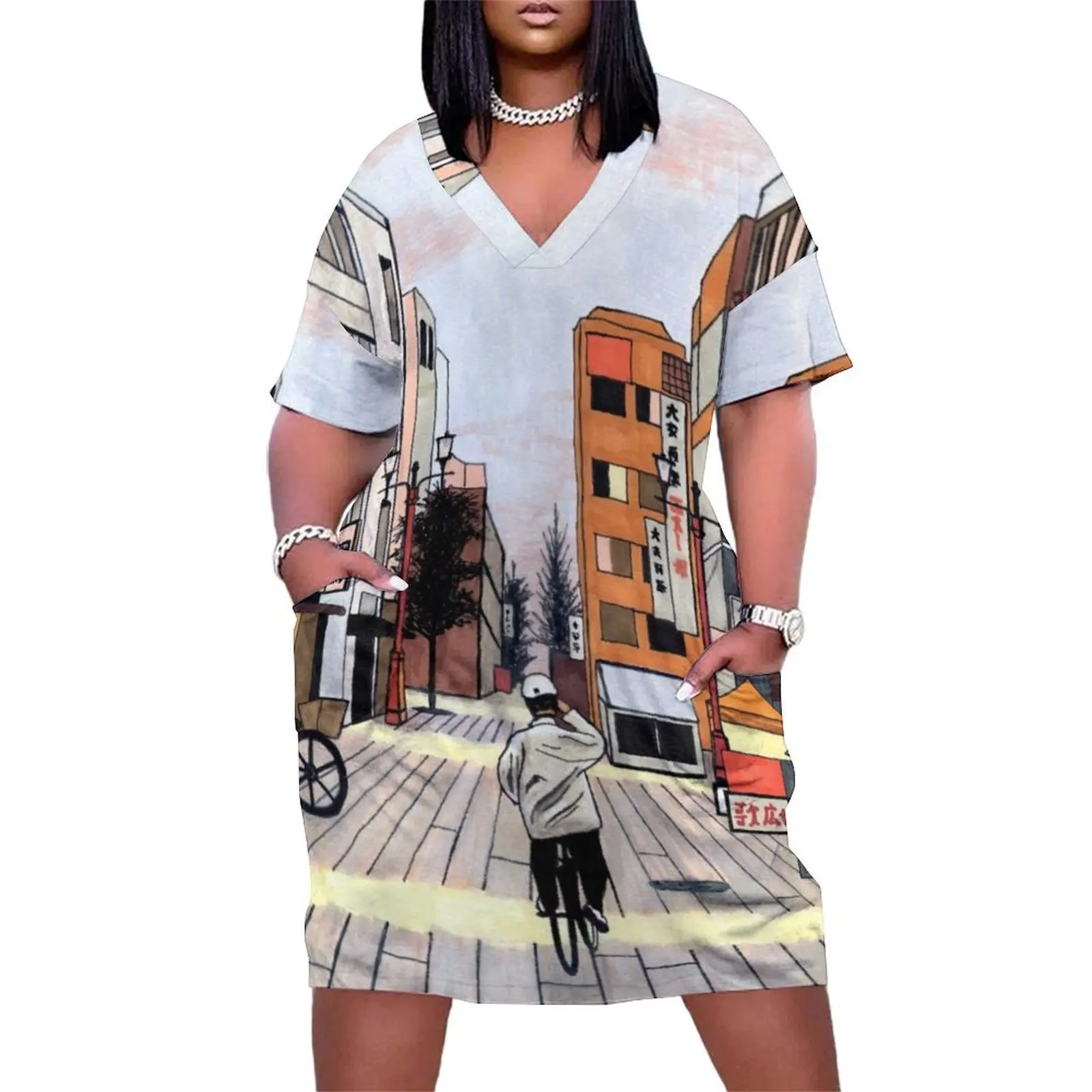 

Early Morning Ride in Japan Loose Pocket Dress long dress women summer dresses for women wedding guest dress 2025
