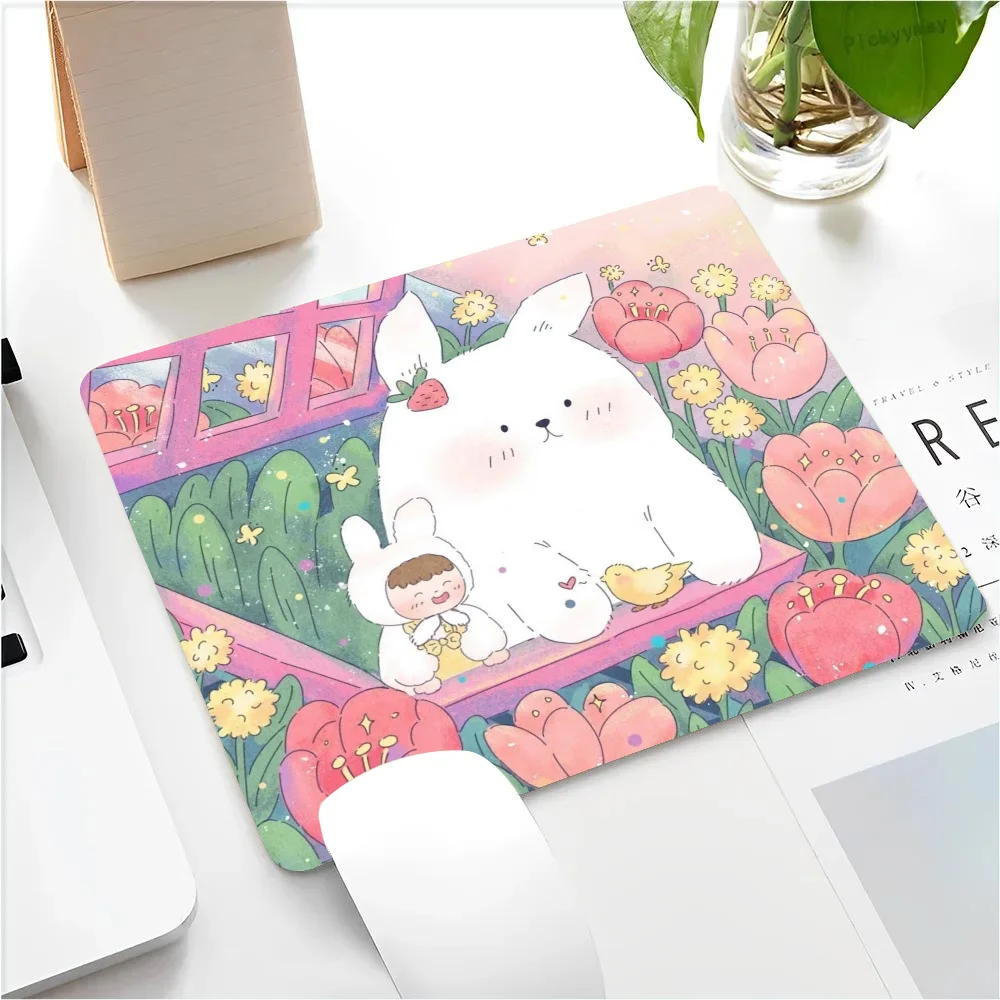 The Secret Garden Of Animals Mousepad Small LockEdge Mouse Pad For Gamers Computer Desk Pad Rectangular Anti-slip Rubber