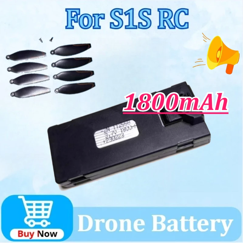 

New 3.7V 1800mAh Replacement Battery for S1S Lipo Drones Battery RC Part LS-S1S Drone Quadcopter Spare with Blade Accessories