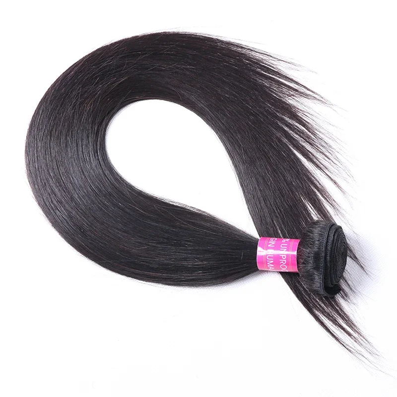 Swupod Silky Straight Remy Brazilian Weaving Human Hair Bundle for Women Sample Natural Black Color Machine Double Weft