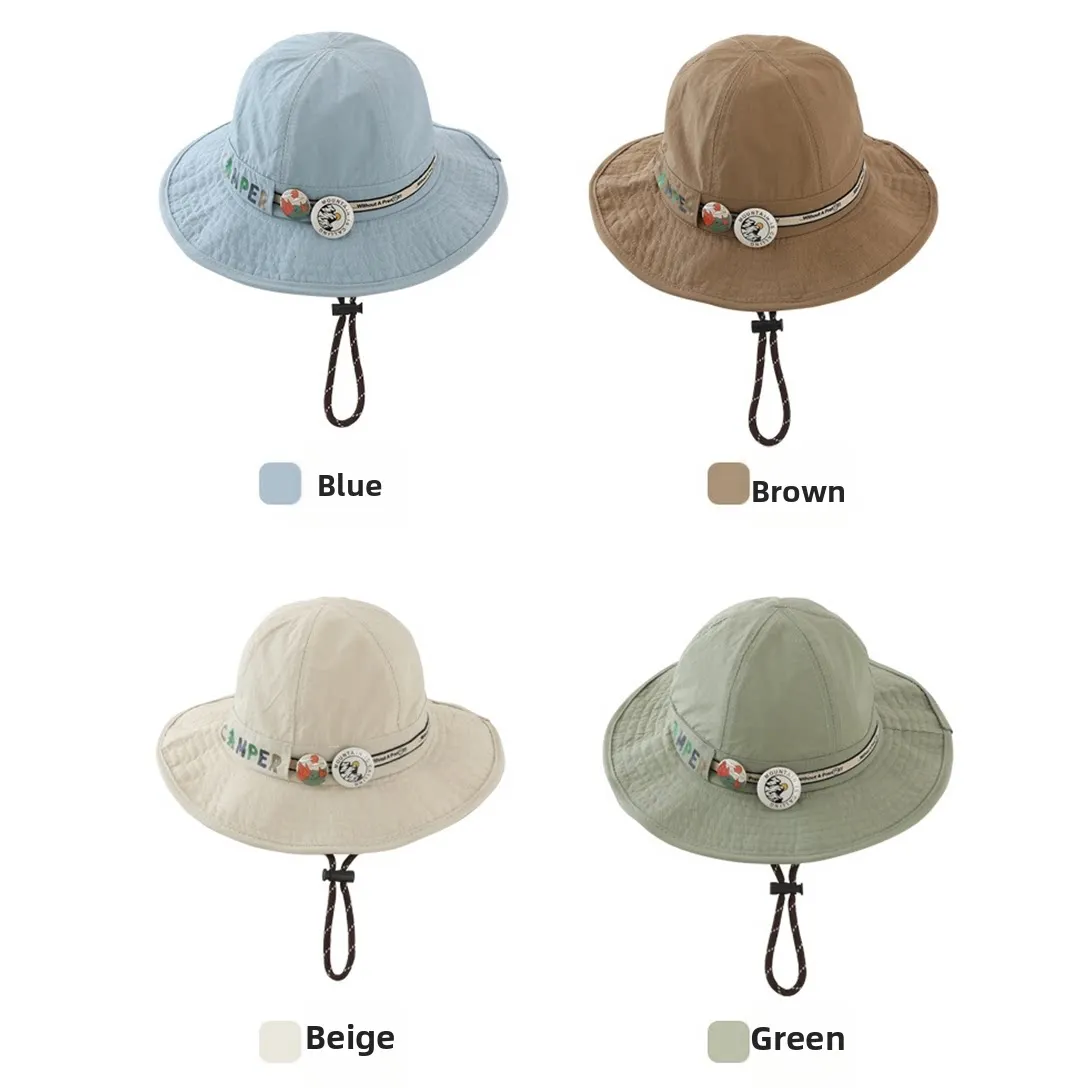 

Embroidered Badge Toddler Sun Hat UPF50+ Cute Adjustable Breathable Quick-Dry Kids Bucket Hat 2-6 Years for Summer