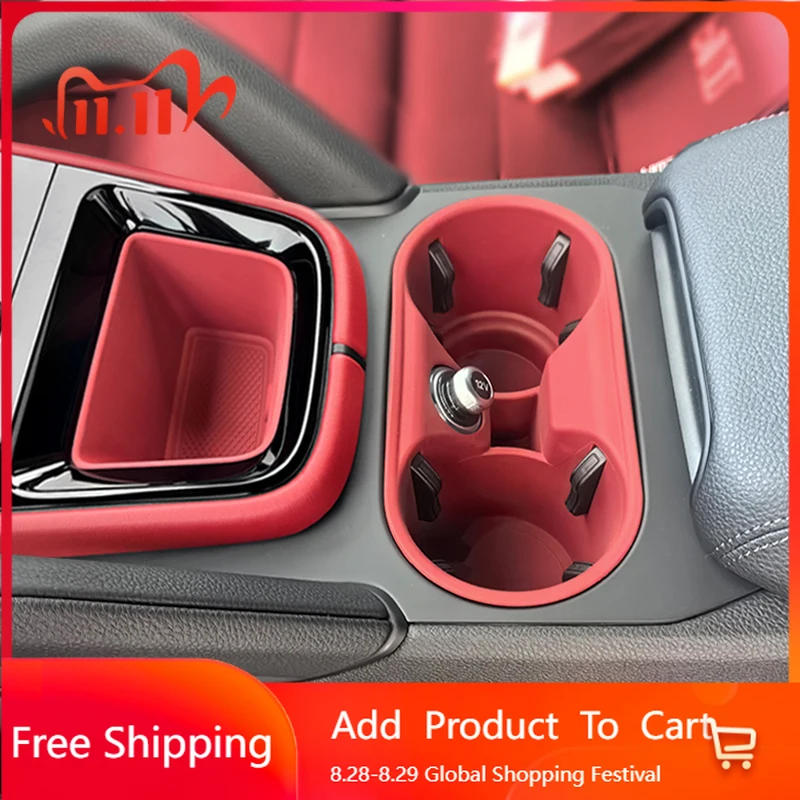 

Внутренние наклейки для Porsche Cayenne 2024, силиконовый автомобильный держатель для чашки, органайзер на центральной консоли, автомобильный держатель для напитков с защитой от проливания, вставка A