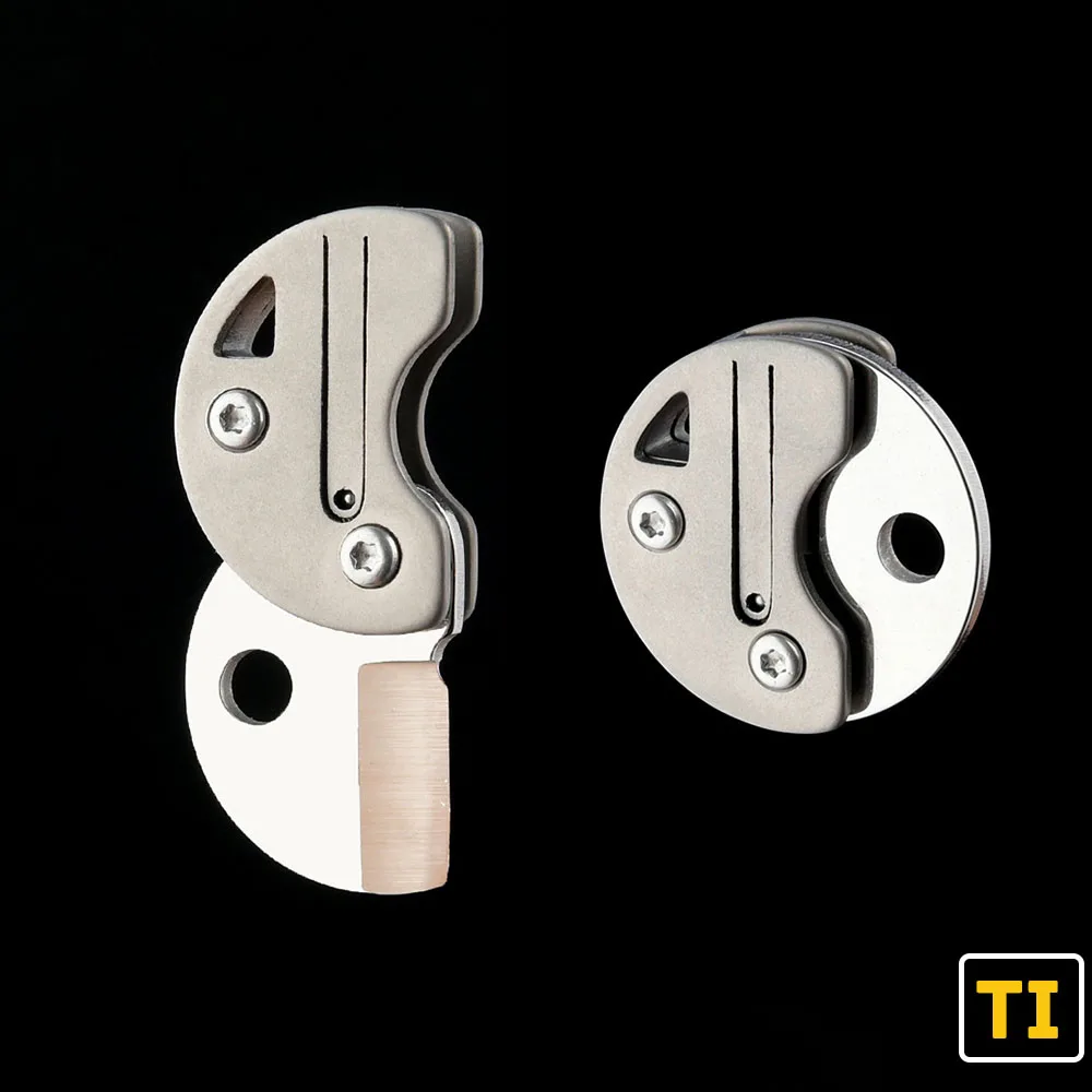 13g Münz-Taschenmesser mit scharfer 7Cr-Stahlklinge, EDC tragbarer Schlüsselanhänger, Auspack- und Express-Gadget, Mini-Kuriermesser, Geschenk