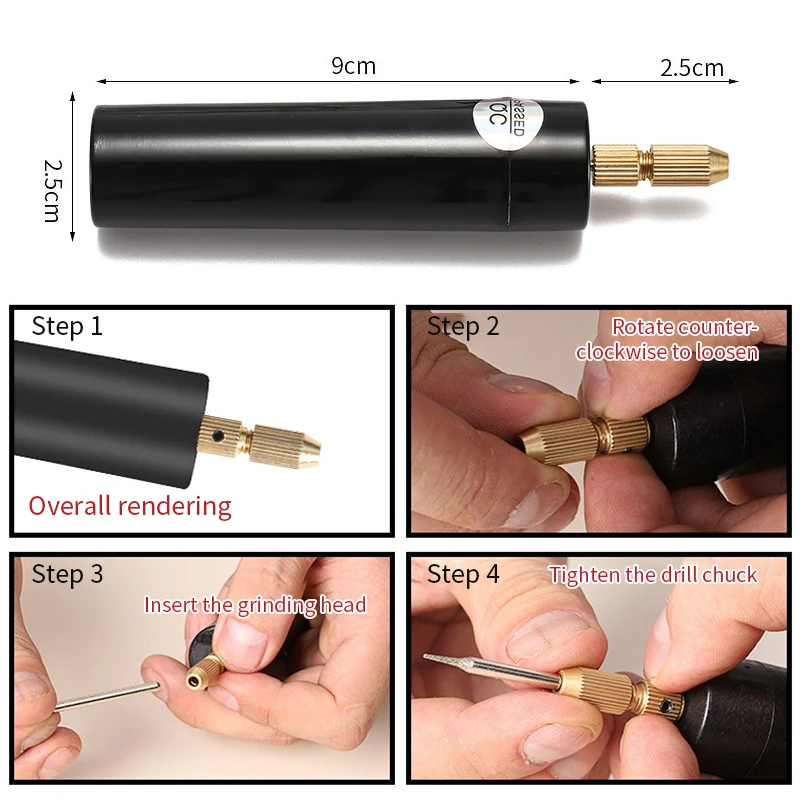 1pc Mini Hand Drill USB Powered Handheld Rotary Drill Set Twist Drill Bits for Metal Wood Home DIY Jewelry Pendant Crafts Making