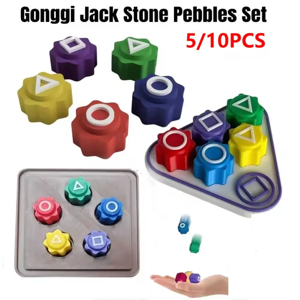 Korean Traditional Play Game, 5/10PCS Gonggi Jack Stone Pebbles Set Fun Stone Catching Game Hand Eye Coordination Training Toys