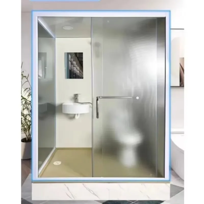YS-26 Modern Fully Enclosed Integrated Aluminum Prefabricated Bathroom Unit For Easy Sliding Toilet Accessories Shower Room