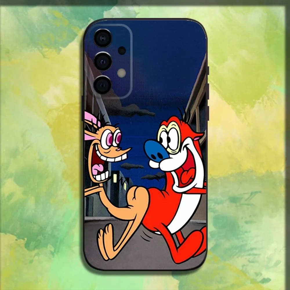 R-Ren Show S-Stimpy Phone Case For Samsung Galaxy A13,A21s,A22,A31,A32,A52,A53,A71,A80,A91 Soft Black Cover