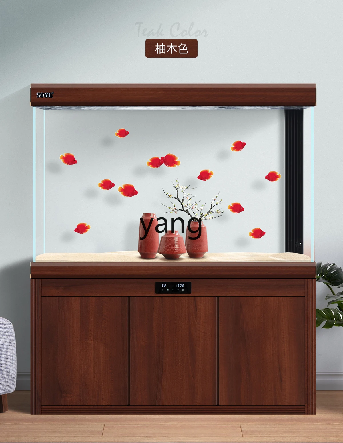 LMM Large Bottom Filter Super White Fish Tank Aquarium Living Room Ecological Home Partition Floor Screen