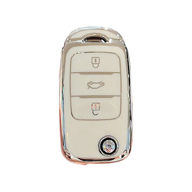 TPU Key Cover for Changan CS75PLUS, Yidong PLUS, UNI-V, CS55PLUS, Oushang X5, Lumin - Durable Key Protector with Keychain