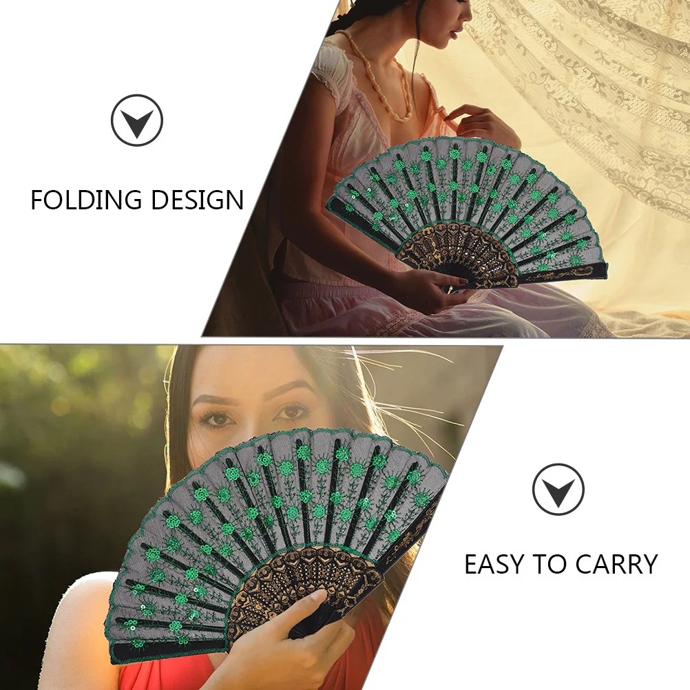 พัดพับลายยูง 2 ชิ้น ดีไซน์สวยงาม สไตล์จีนโบราณ พัดมือถือ พกพาสะดวก ใช้สำหรับเต้นรำ งานแต่งงาน ถ่ายรูป ของตกแต่งฤดูร้อน