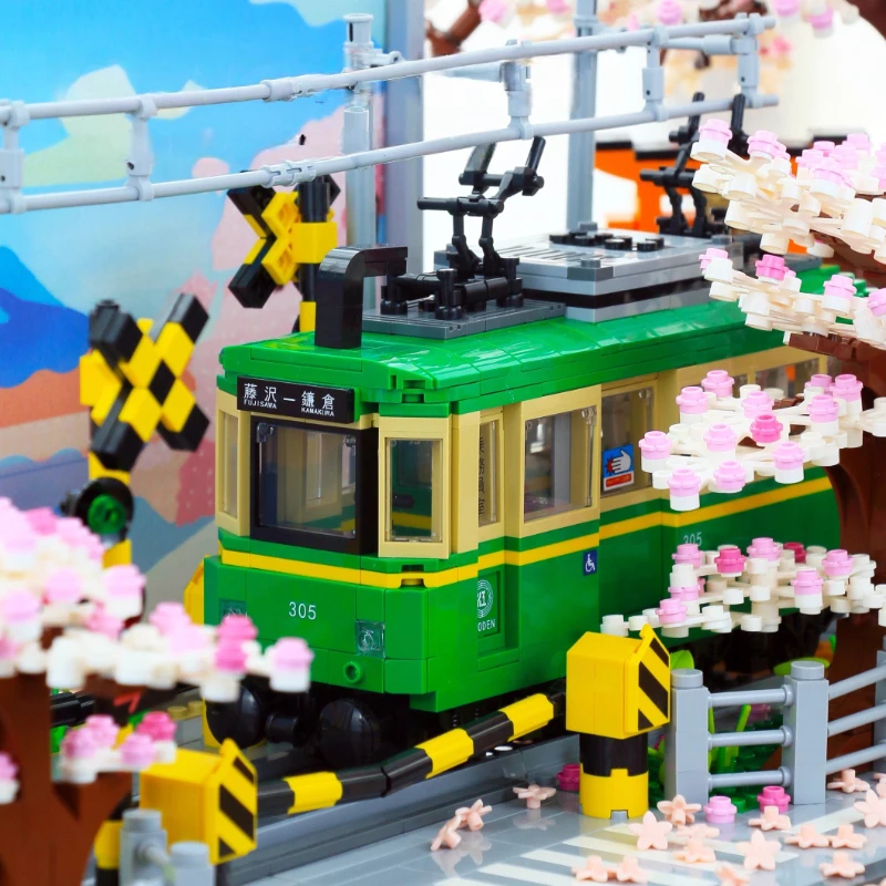 Klocki konstrukcyjne Slum Dunk Kamakura, model ulicy z kwiatami wiśni, ozdoby kolekcjonerskie, zabawki, prezenty urodzinowe