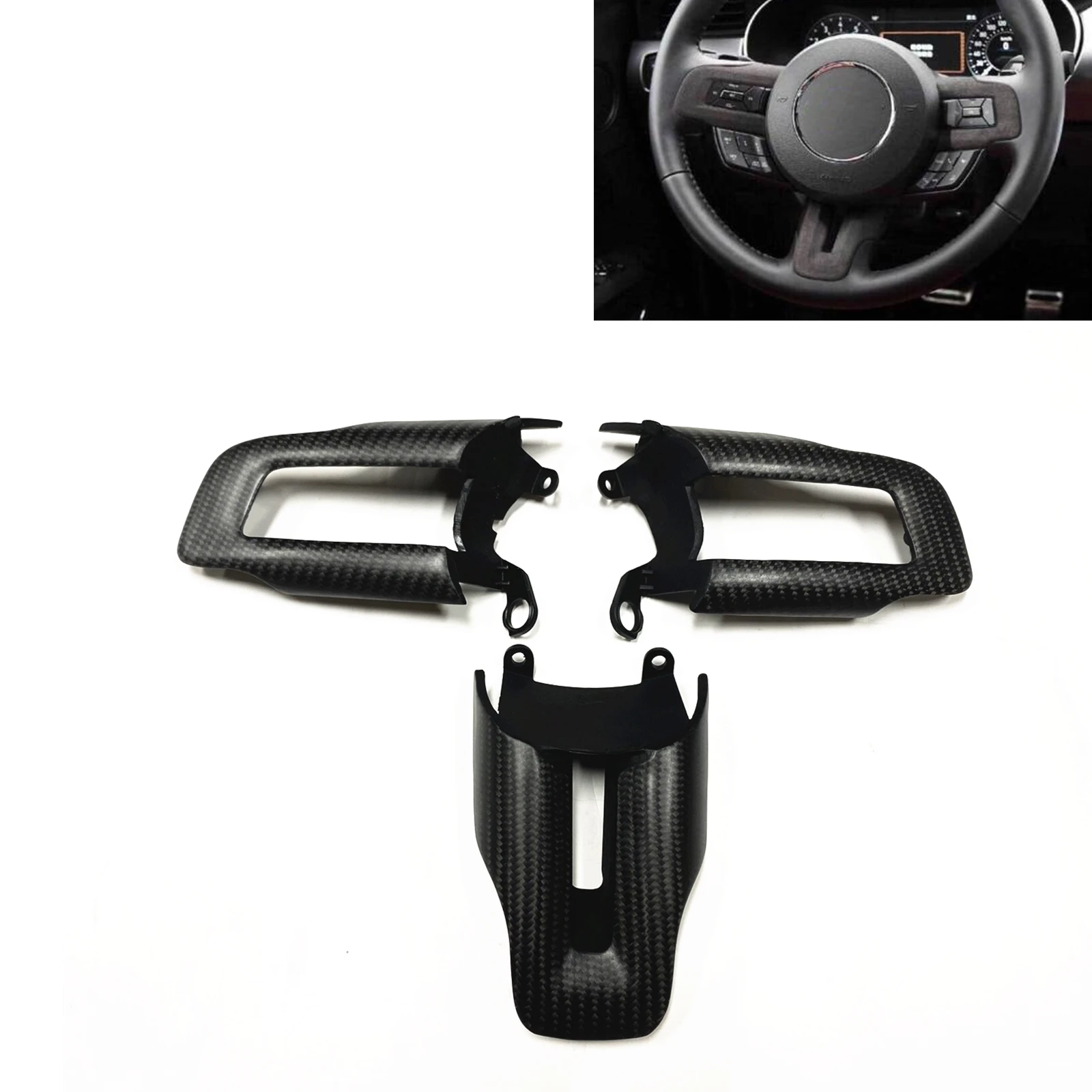 For Ford Mustang GT350 GT500 2015-2023 Car Steering Wheel Panel Trim Cover Sticker