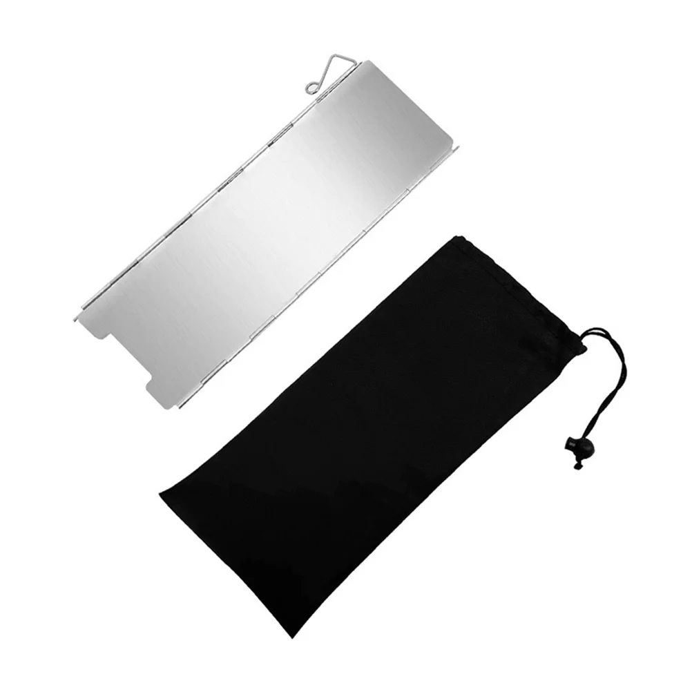 

Aluminum Alloy Folding Camp Stove Windscreen Portable Outdoor Camping Travel Windproof Plate Storage Pouch Mini Lightweight