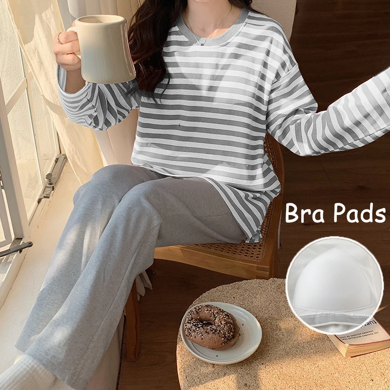 Autumn Winter Cotton Cute Women Pajama Sets Girls Sleepwear Fashion Loungewear Pajamas for Women Korean Long Sleeve Pijamas