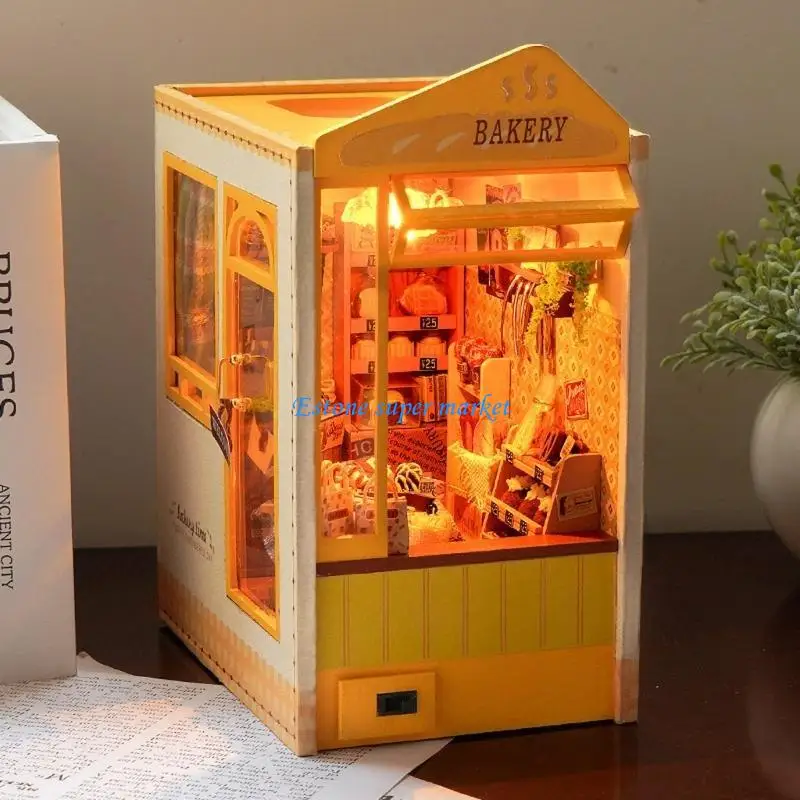 090B 소형 DIY 인형의 집 성인과 어린이를 위한 퍼즐, 조명, 가정 또는 사무실 디스플레이용 장식품 포함