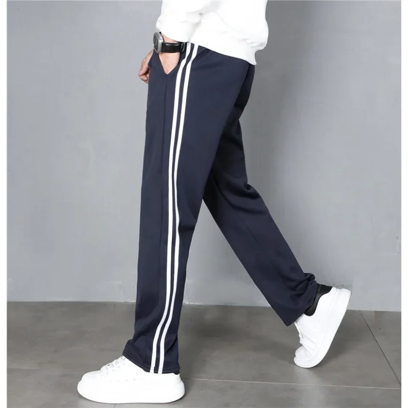 سروال موحد للمدرسة ذو ساق مستقيمة سروال أزرق عالي للمدرسة الثانوية زي عمل مخطط أبيض لطلاب المدارس الابتدائية #4