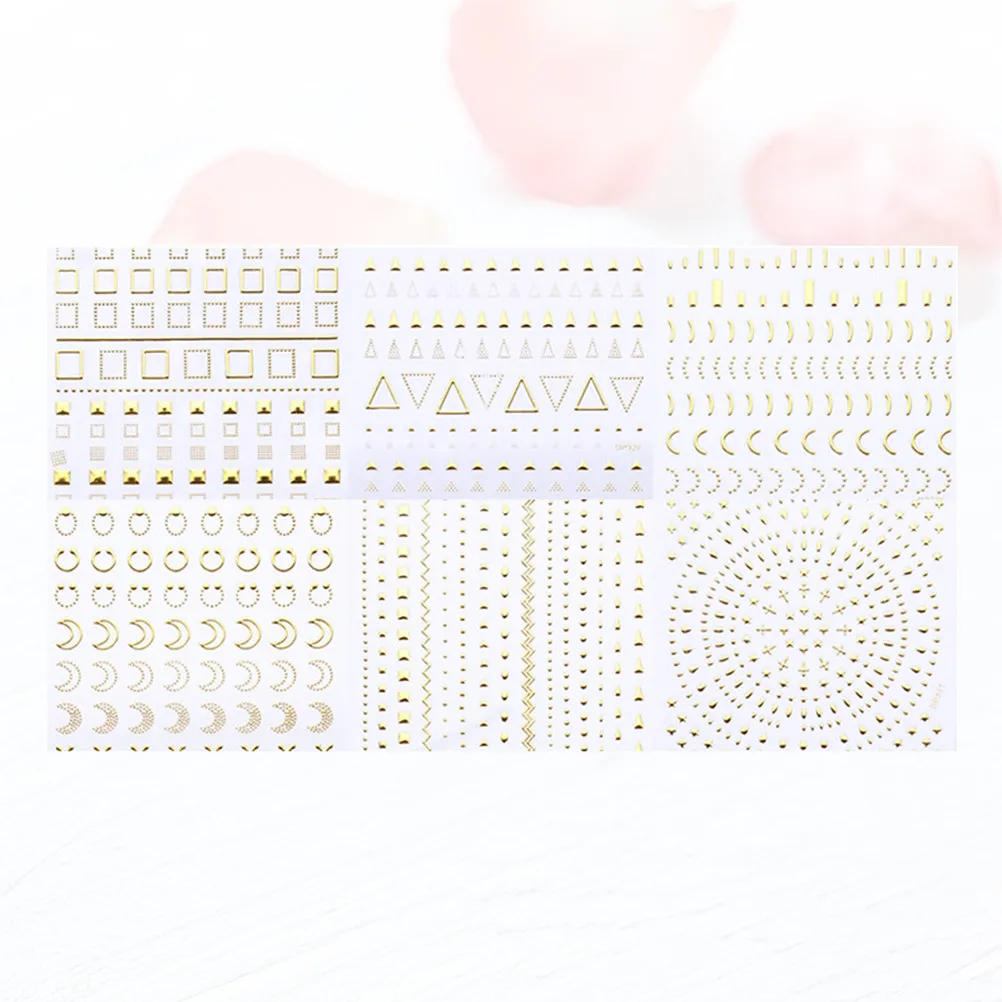 6Sheets 3D Nail Art Stickers Distinctive Design Fine Craftsmanship DIY Nail Art Supplies for Natural Artificial Nails Women
