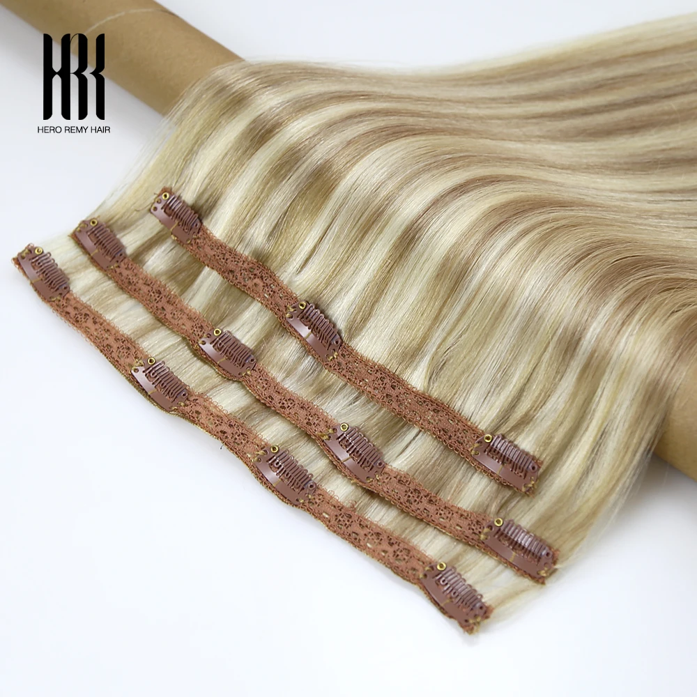 Hero Remy Hair Clip in Hair Extensions Real Remy Natural Human Hair 3Pcs Human Hair Clip in Extensions for Women 50 Grams/set