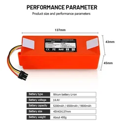 Batteria originale agli ioni di litio da 14.4V batteria di ricambio per aspirapolvere robotico per Xiaomi Robot Roborock S50 S51 S55 accessorio di ricambio