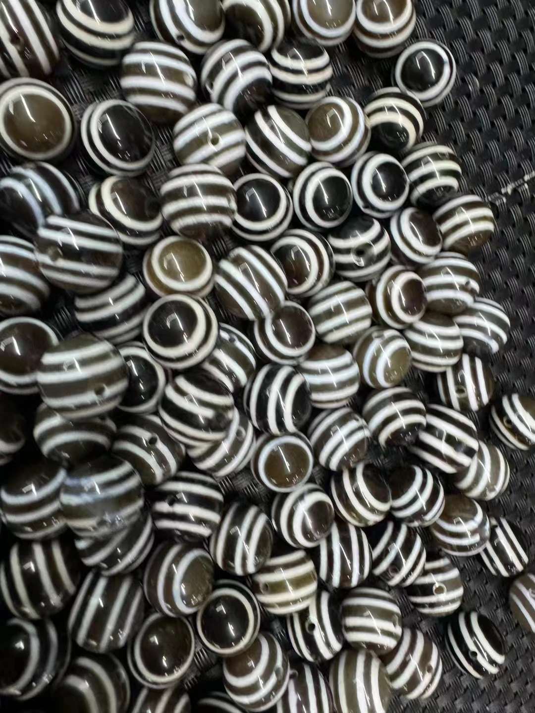 200pcs/lot 10mm/14mm Ghost Eyes Dzi Beads black and white color Agate Stone Free Shipping