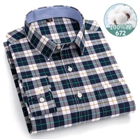 Nueva camisa de manga larga para hombre, 100% algodón Oxford, camisa Social informal Formal, ropa de moda para hombre