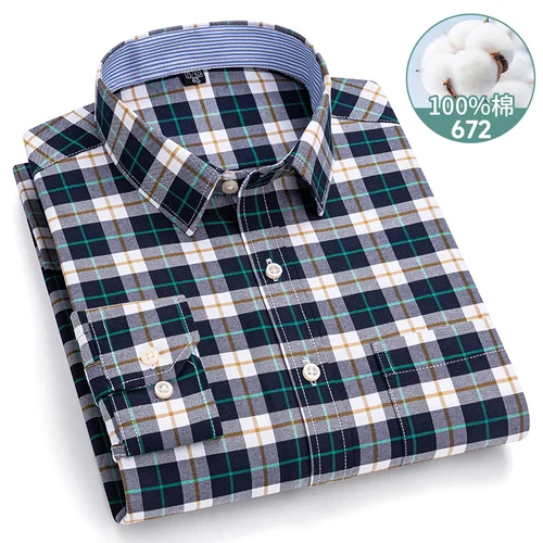 Nueva camisa de manga larga para hombre, 100% algodón Oxford, camisa Social informal Formal, ropa de moda para hombre
