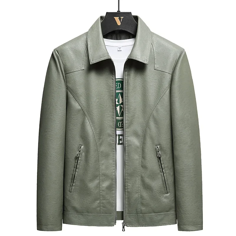 

Men's Leather Jacket Patchwork Motorcycle Jacket Leather Jacket Fashion Trend Rider Zip Coats Casual Street Windbreaker 6XL 8XL