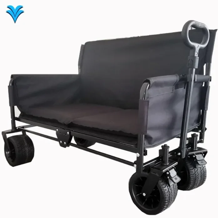

Outdoor Wagon Sofa Folding Camping Sofa Chair 4 Wheel Beach Foldable Wagon Turn Into Sofa