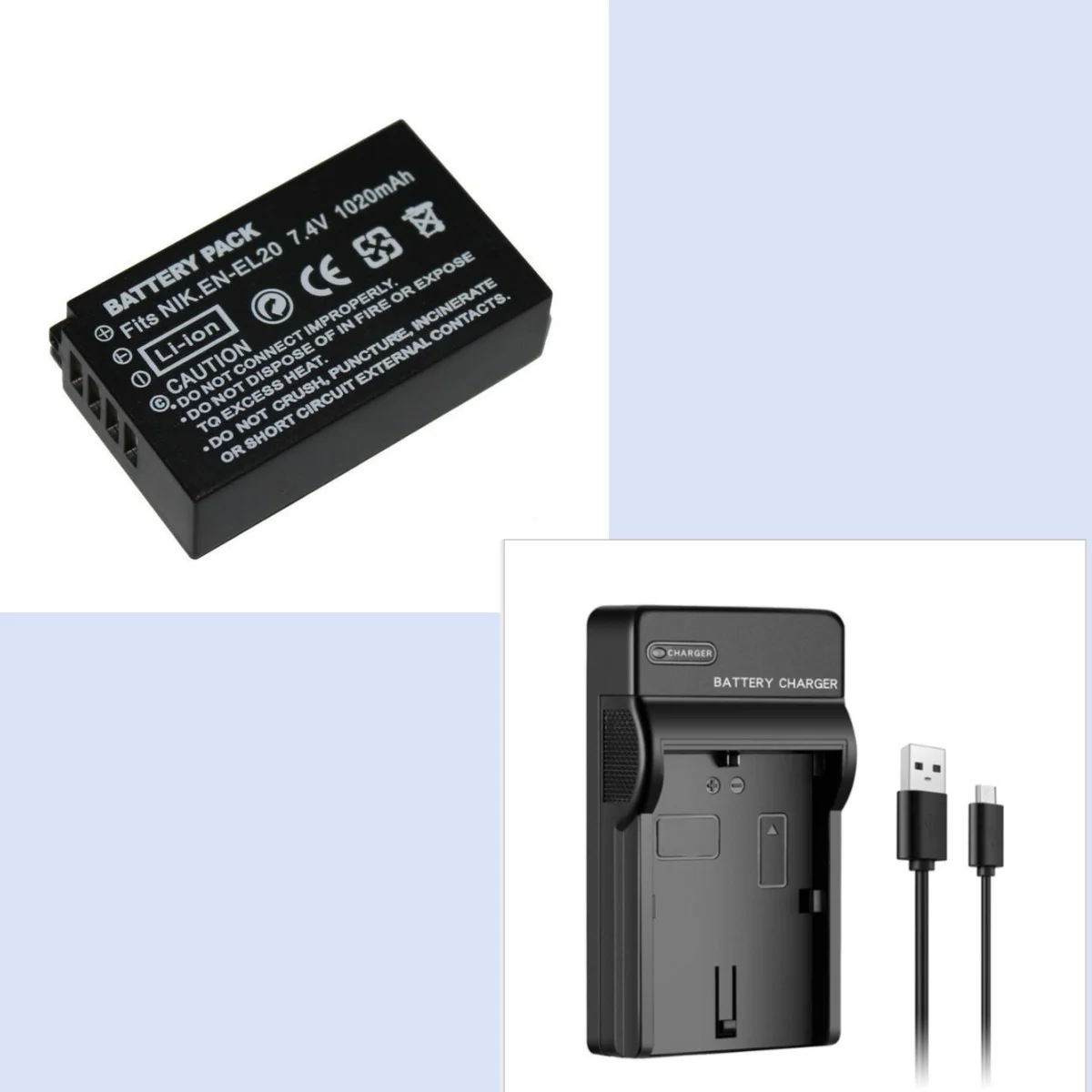 7.4V 1020Mah EN-EL20 Enel20a Enel20 El20 Camera Accu Voor Nikon Coolpix P1000 P950 J1, 1 J2,1 J3 Voor Nikon 1 Aw1 Usb Oplader