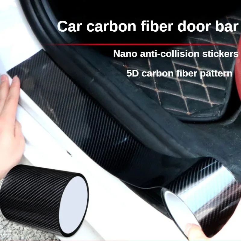 3m Car 3D Carbon Fiber Stickers Door Sill Anti-stepping Protector Trunk Bumper Side Mirror Anti Scratch Tape Auto Decals