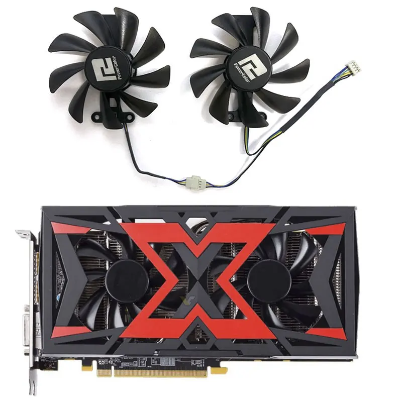 2 fans 85MM brand new for DATALAND Radeon RX580 X-Serial War graphics card replacement fan PLA09215B12H