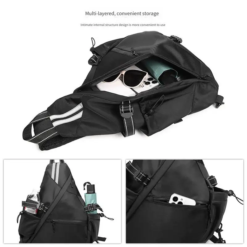 Men's Crossbody Archery Bag Cycling Shoulder Bag Outdoor Hiking Waterproof Backpack Chest Bag