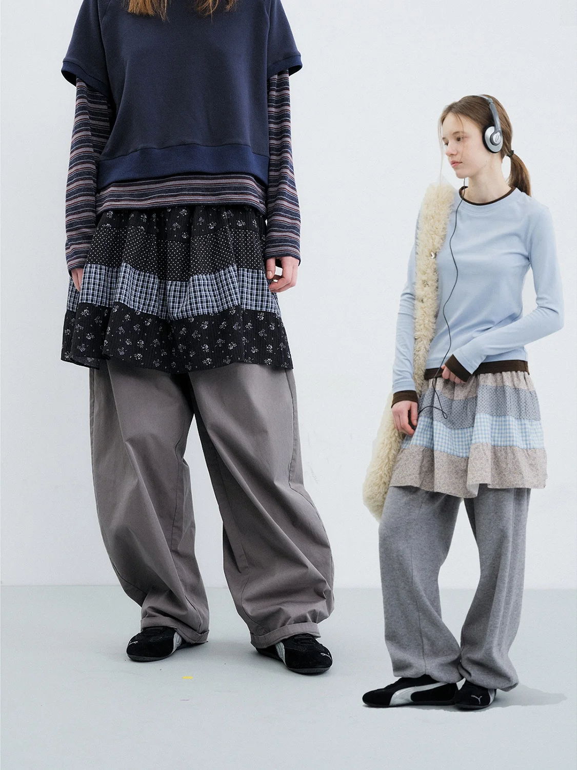 

Kokoasoko Cotton Blend Color Blo Skirt Women's Spring Autumn Loose Layered Outdoor Wear Casual Sle Breathable