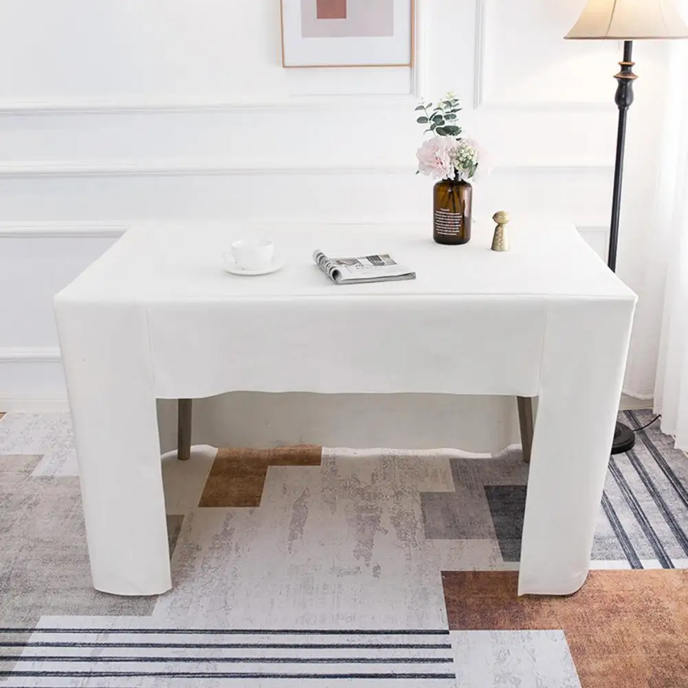 Rectangular Tablecloth Polyester Table Cover Polyester Tablecloth for Folding Tables Washable Open Back Table Cover Solid Color