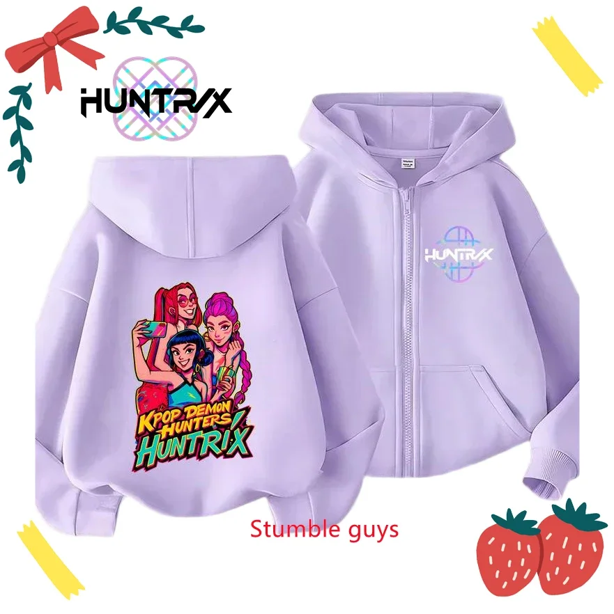 

Kpop Demon Slayer Kids Zipper Hoodie Spring Autumn Warm Breathable Boys Girls Clothes Morning Walk Sweatshirt