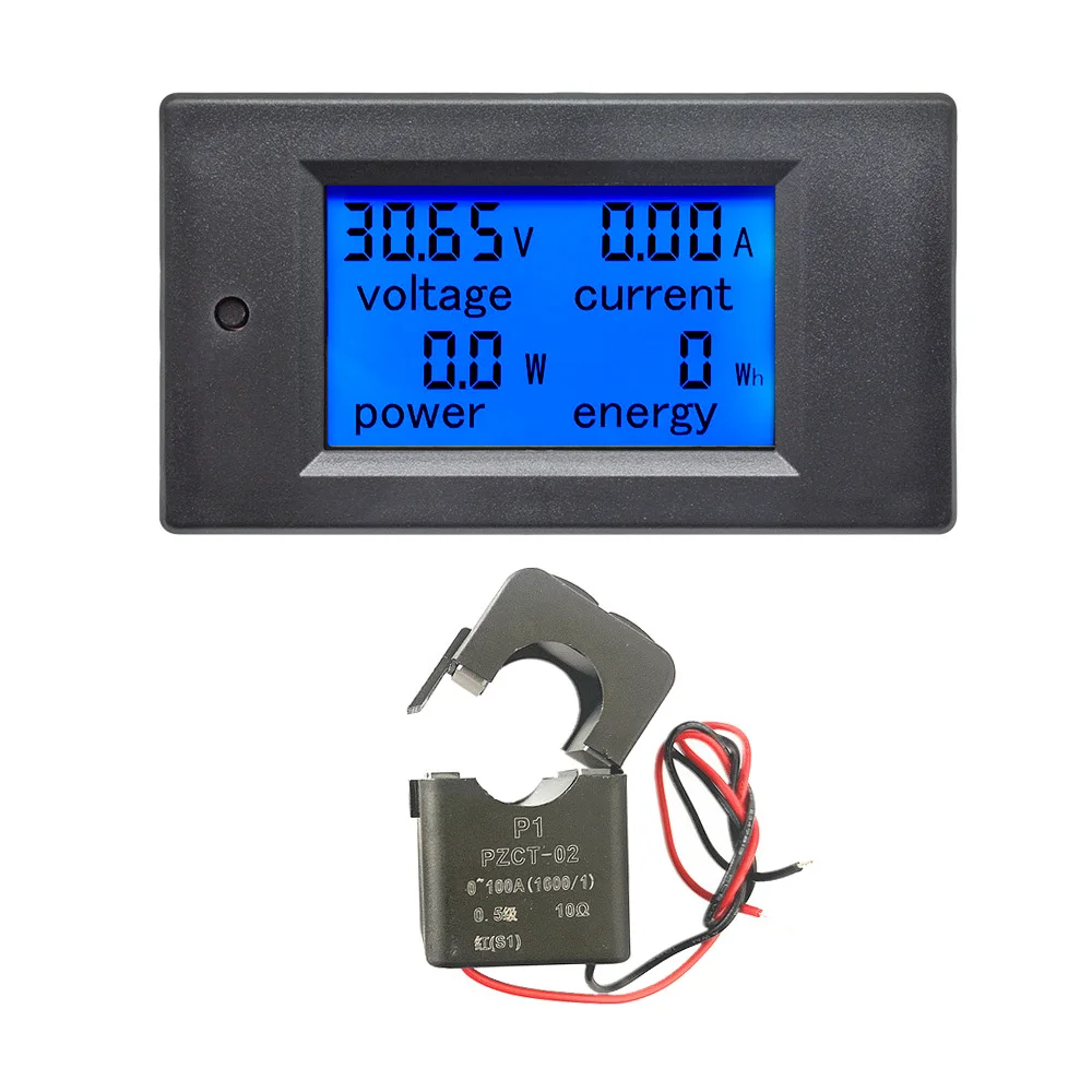 AC 80V-260V 100A Digital LCD Display Voltmeter Ammeter Wattmeter Power Energy Meter Multimeter PZEM-061 Energy Voltmeter Ammeter