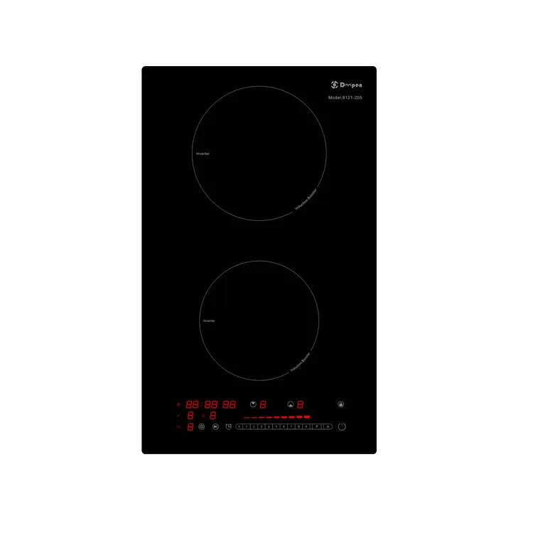 Powerful Black Panel Glass Half-Bridge Drive Copper Coil 2 Cooking Zones Catering Induction Cooktop for Countertop