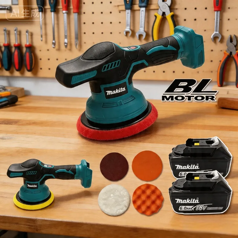 

Makita Cordless Car Polisher, 8 Gears Digital Display Electric Polisher Auto Car Waxing Polishing Machine For 18V Battery.