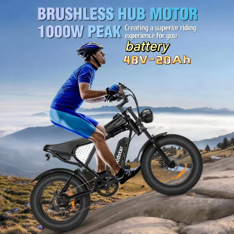 

20*4.0 off-road tire electric bicycle powerful dual motor 2000W 52V 40AH adult aluminum alloy electric bicycle