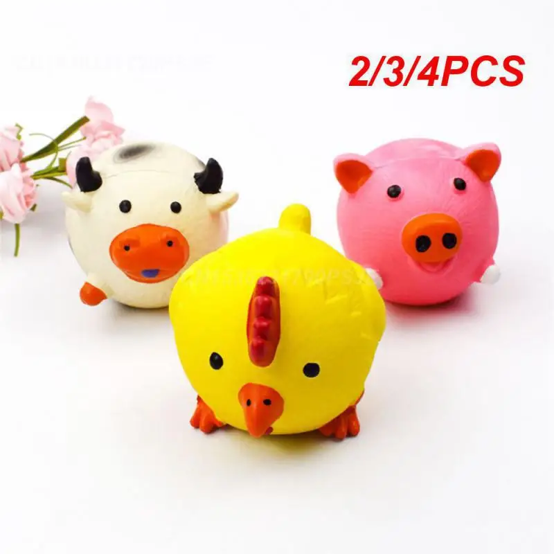 2/3/4PCS Pet Dog Chewing Toys Safe And Environmentally Friendly Cute Pig Shape Latex Puppy Scream Toy Dog Supplies