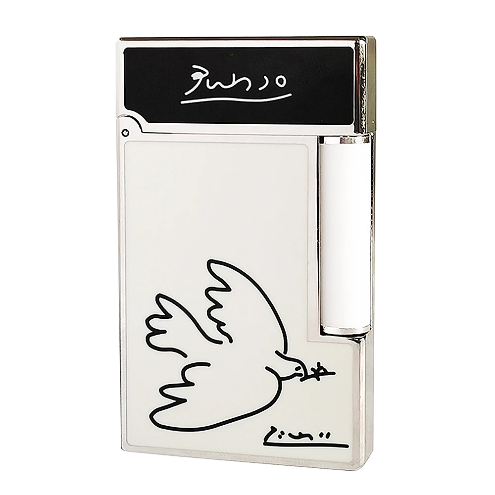 New Gas Lighter Picasso Dove Cigarette Lacquer Copper Accessory Cigar Tobacco Smoking Men Gift Limited Edition Collection