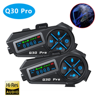 Q30 Pro Summer Motorcycle Helmet Bluetooth Intercom LED HD Digital Display Music Sharing Intercom Distance 500 Meters