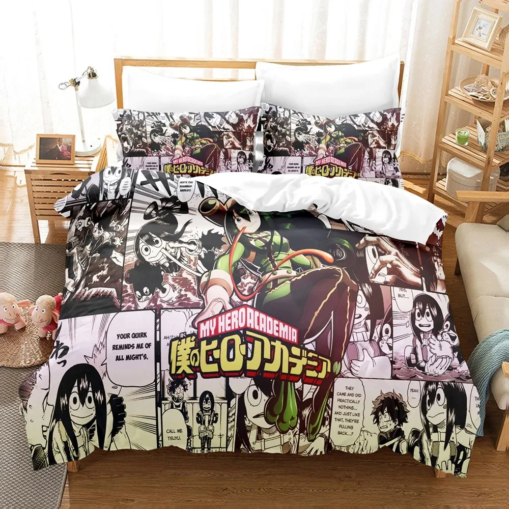 My Hero Academia Bedding Set Japan Anime Comfortable Quilt Cover Single Double Queen Twin Full Size Duvet Cover Teens Bed Linen