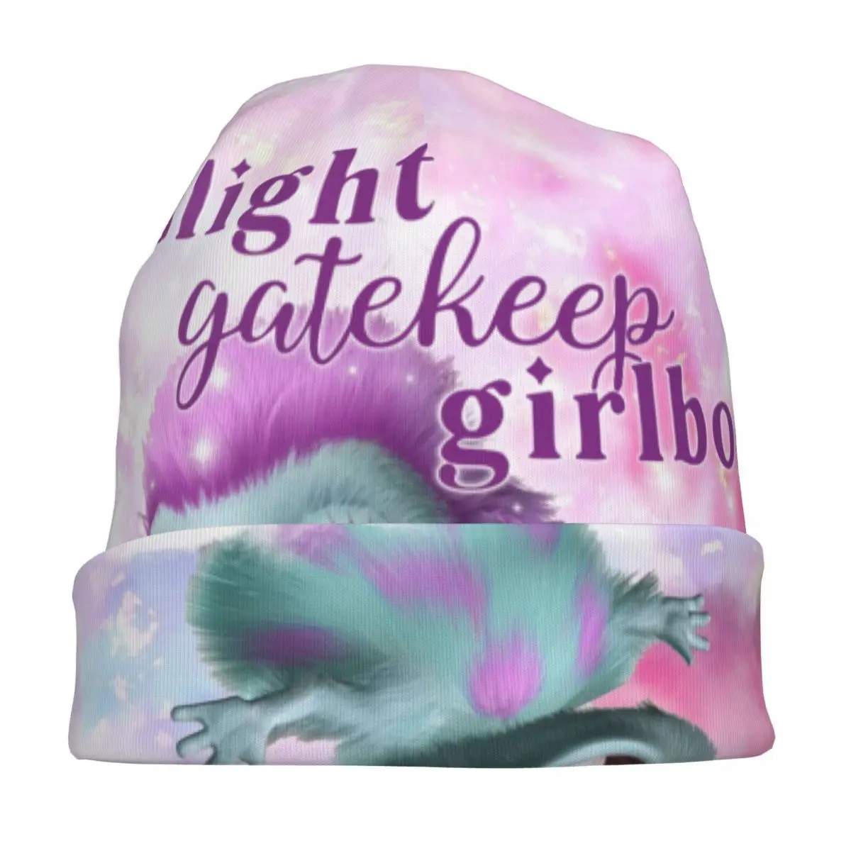 Bibble Beliefs Happiness Gaslight Gatekeep Girlboss Skullies Beanies Hats Hip Hop Unisex Street Cap Warm Head Wrap Bonnet