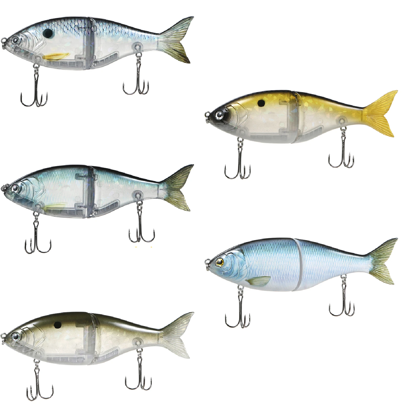 Glider Fishing Lures 178mm Glide Bait Jointed Swimbait Artificial Hard Baits Lures with Treble Hooks Fishing Accessory