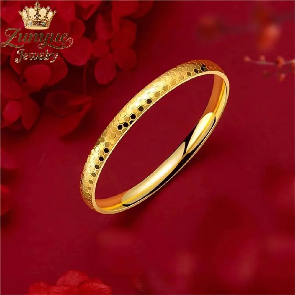 

Sand Gold Honeycomb Hexagonal Bracelet Luxury Quality Jewelry Fashion Jewelry Handicraft Exquisite Elegant Popular Charms Gift
