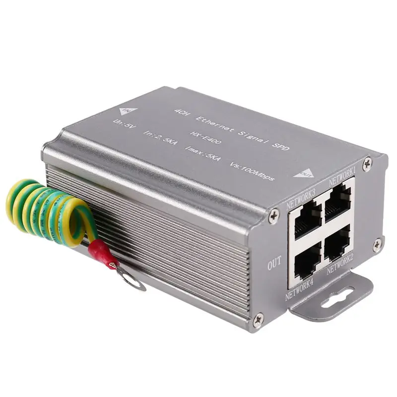 a53m-rj45-カメラ用、マルチポート100mネットワークケーブル、信号雷保護装置、4ポート、監視用サージプロテクター