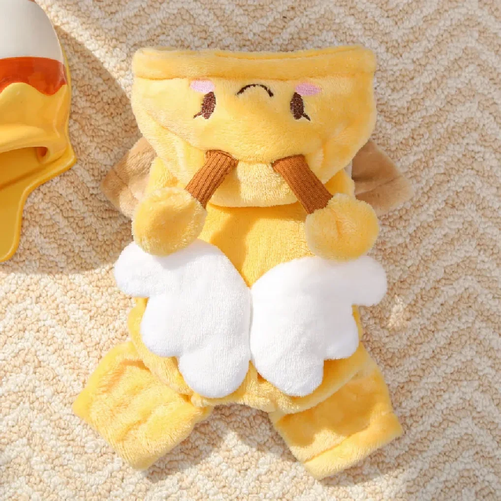 زي كلب النحل ثلاثي الأبعاد، سترة حيوانات أليفة نحلة للعام الجديد لعيد الهالوين وعيد الميلاد، معطف دافئ من القطيفة على شكل جرو، قطة حيوانات لطيفة