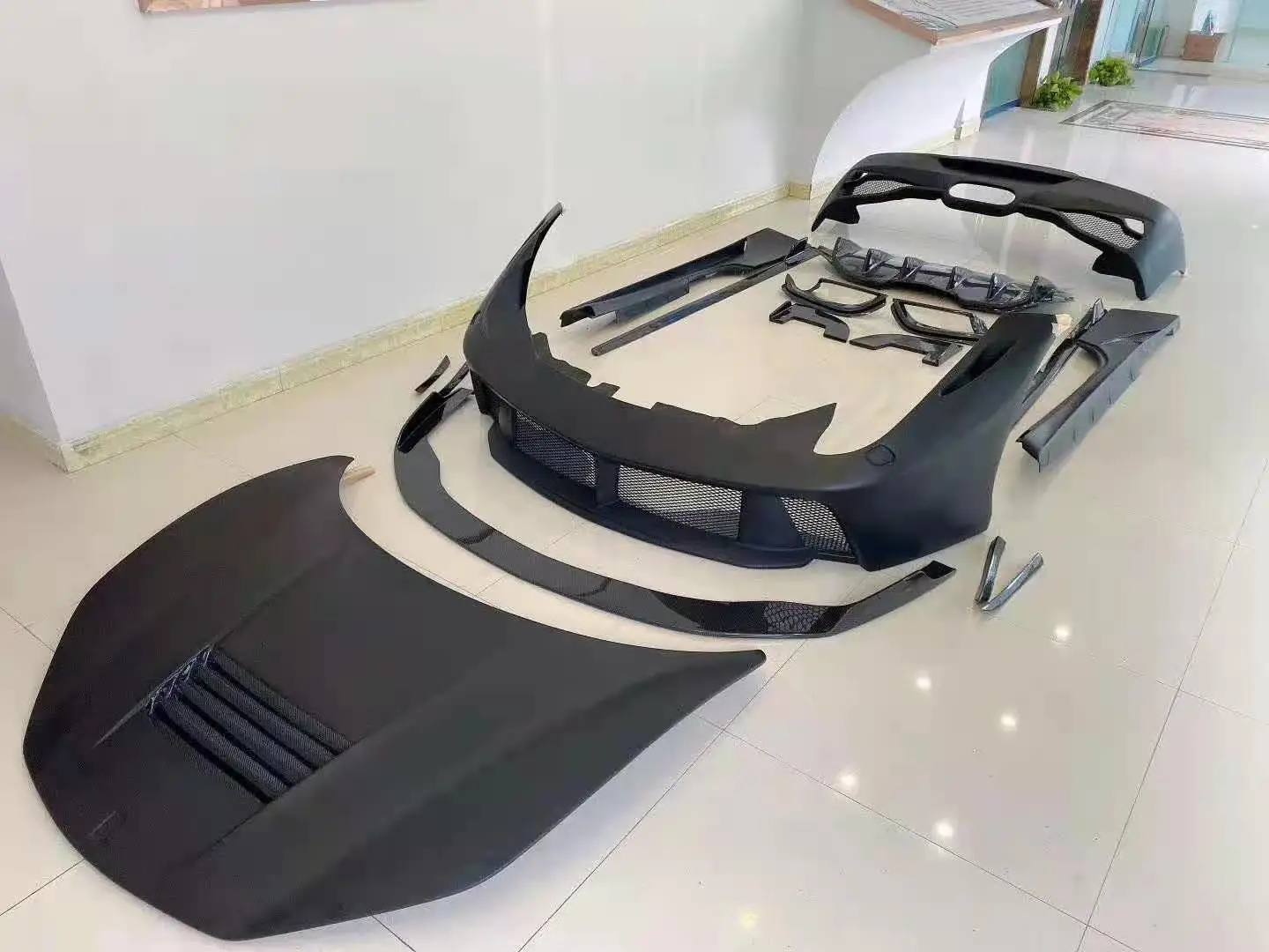 PD Style Half Carbon Fiber Car Bumpers for Ferrari 458 Carbon Hood Front Lip Rear Diffuser  Side Skirts